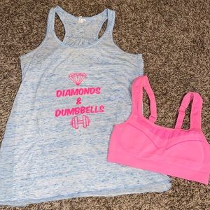 Diamonds & Dumbbells Tank & Sports bra Set